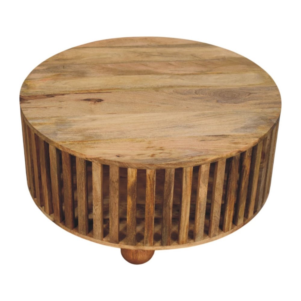 32" Oak Solid Wood Round Coffee Table HomeRoots