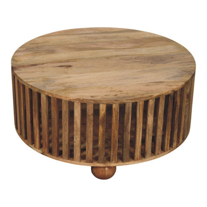 32" Oak Solid Wood Round Coffee Table HomeRoots
