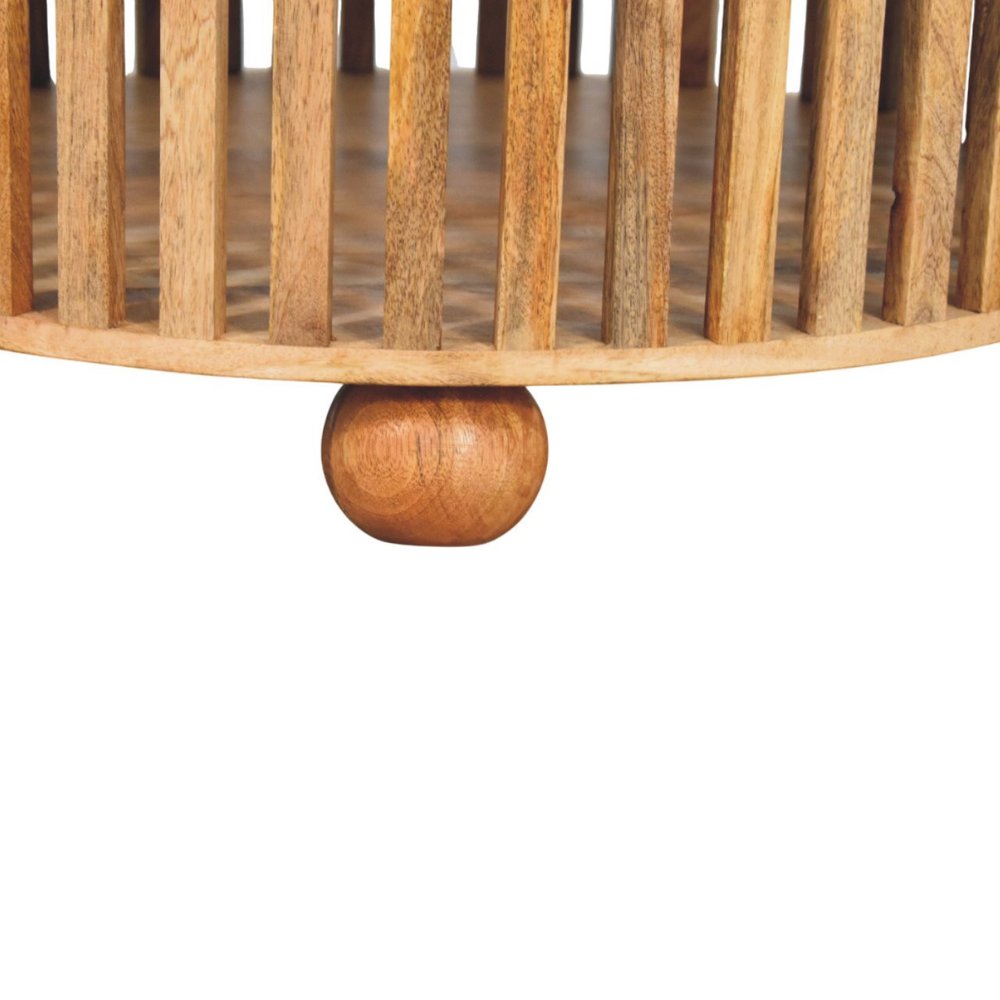 32" Oak Solid Wood Round Coffee Table — view 5