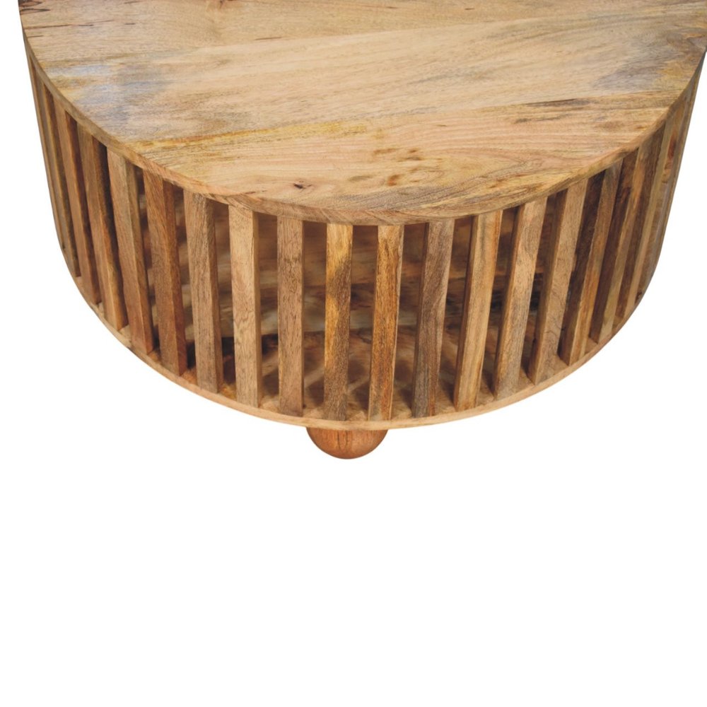 32" Oak Solid Wood Round Coffee Table — view 6