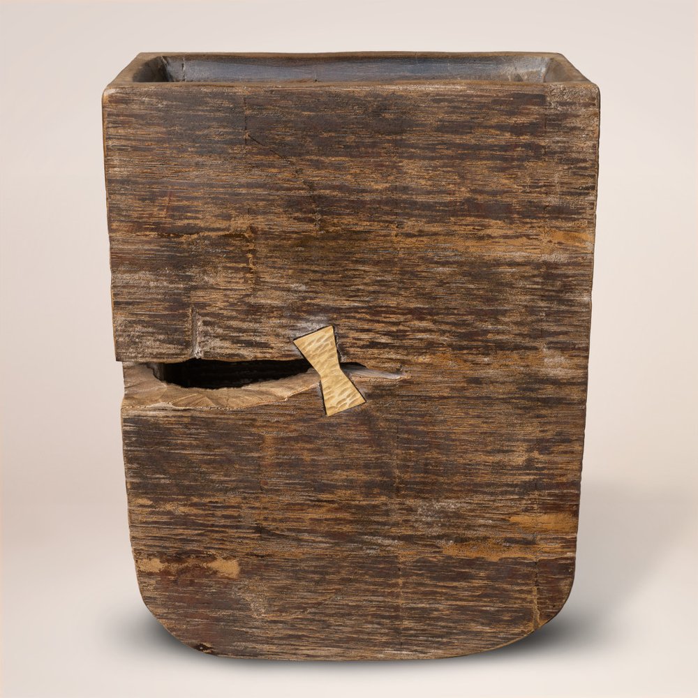 Brown Wood Pot Planter HomeRoots