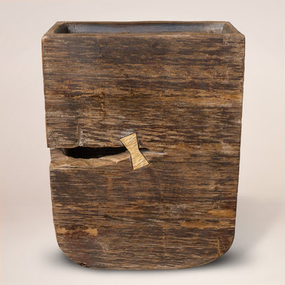 Brown Wood Pot Planter HomeRoots