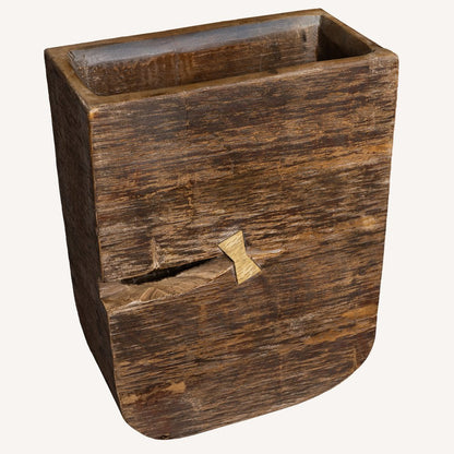 Brown Wood Pot Planter HomeRoots