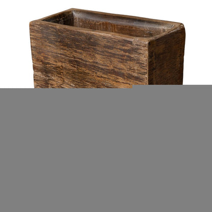 Brown Wood Pot Planter HomeRoots