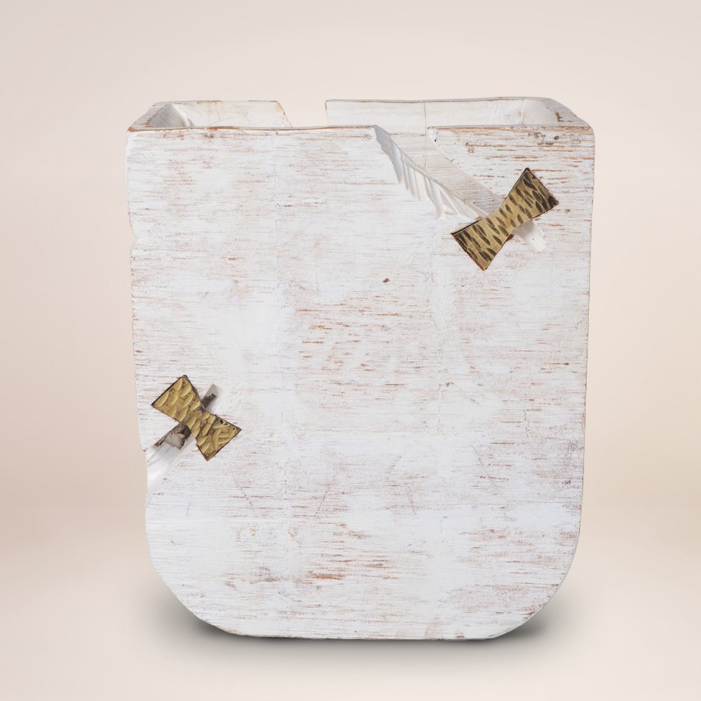 White Wood Pot Planter HomeRoots