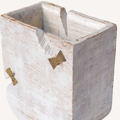 White Wood Pot Planter HomeRoots