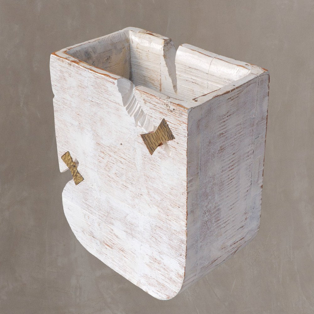 White Wood Pot Planter HomeRoots