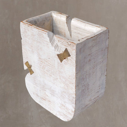 White Wood Pot Planter HomeRoots
