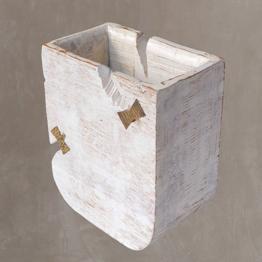 White Wood Pot Planter HomeRoots