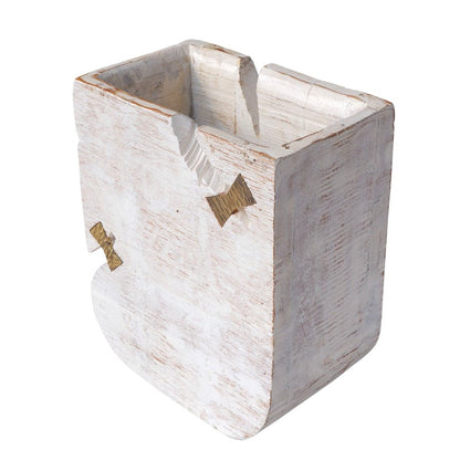 White Wood Pot Planter HomeRoots