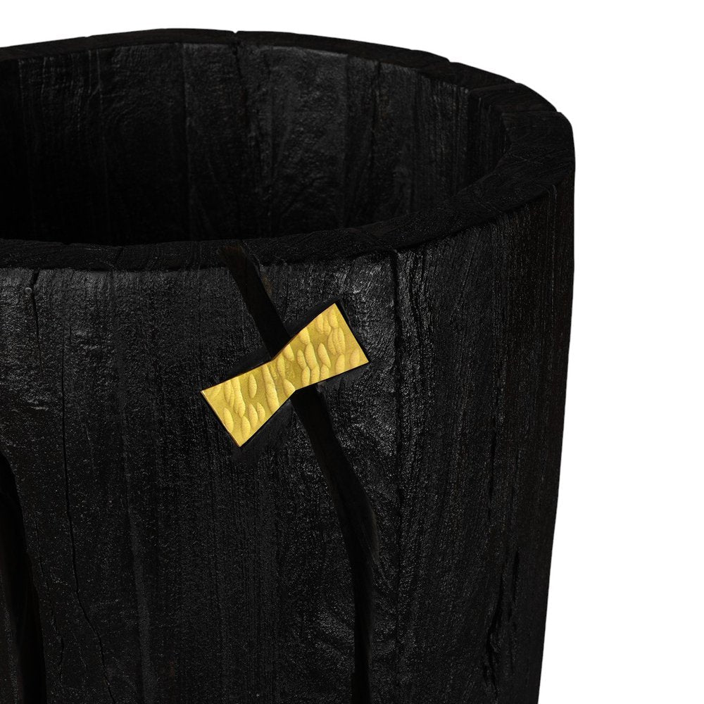 Black Wood Pot Planter HomeRoots