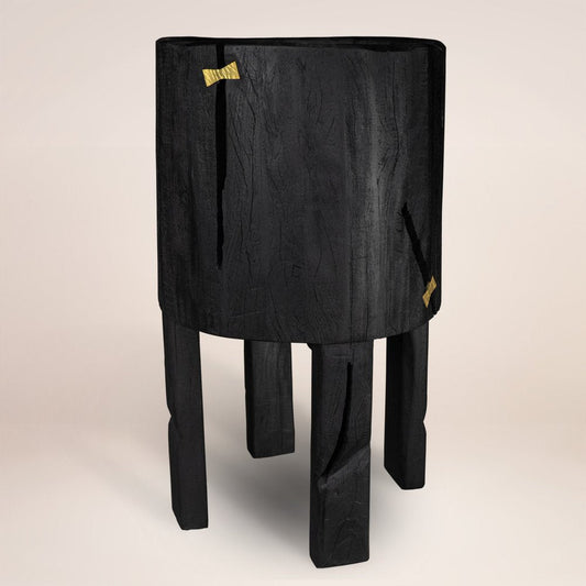 Black Wood Pot Planter HomeRoots
