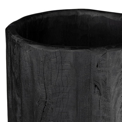 Black Wood Pot Planter HomeRoots