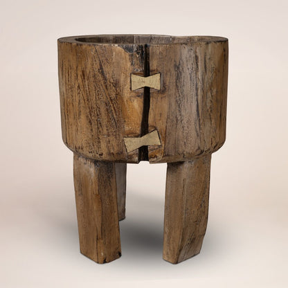 Brown Wood Pot Planter HomeRoots