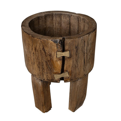 Brown Wood Pot Planter HomeRoots
