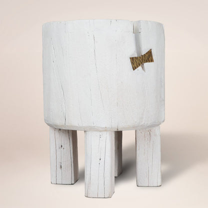 White Wood Pot Planter HomeRoots