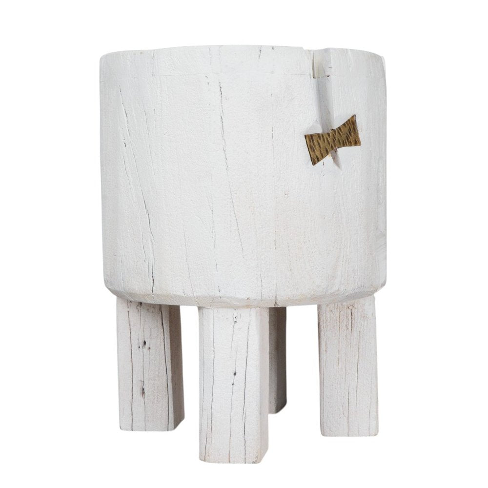 White Wood Pot Planter HomeRoots