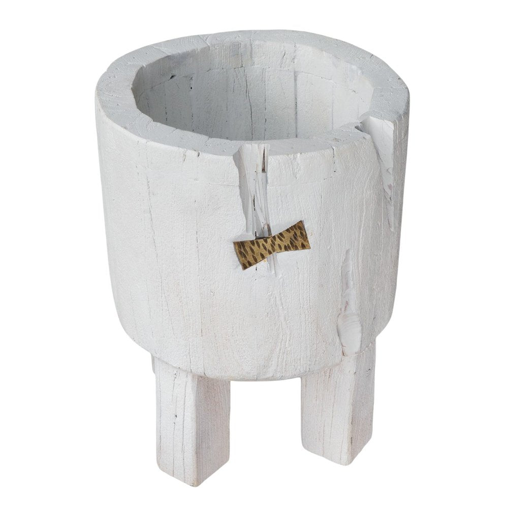 White Wood Pot Planter HomeRoots