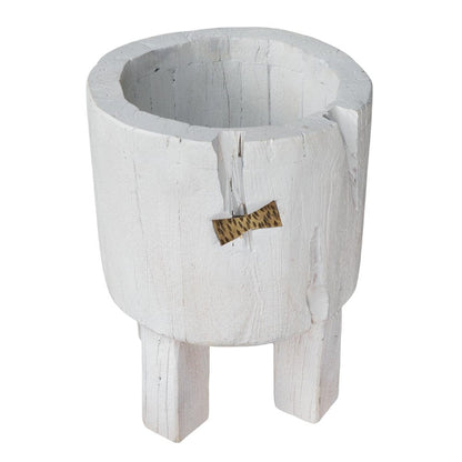White Wood Pot Planter HomeRoots