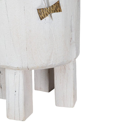 White Wood Pot Planter HomeRoots