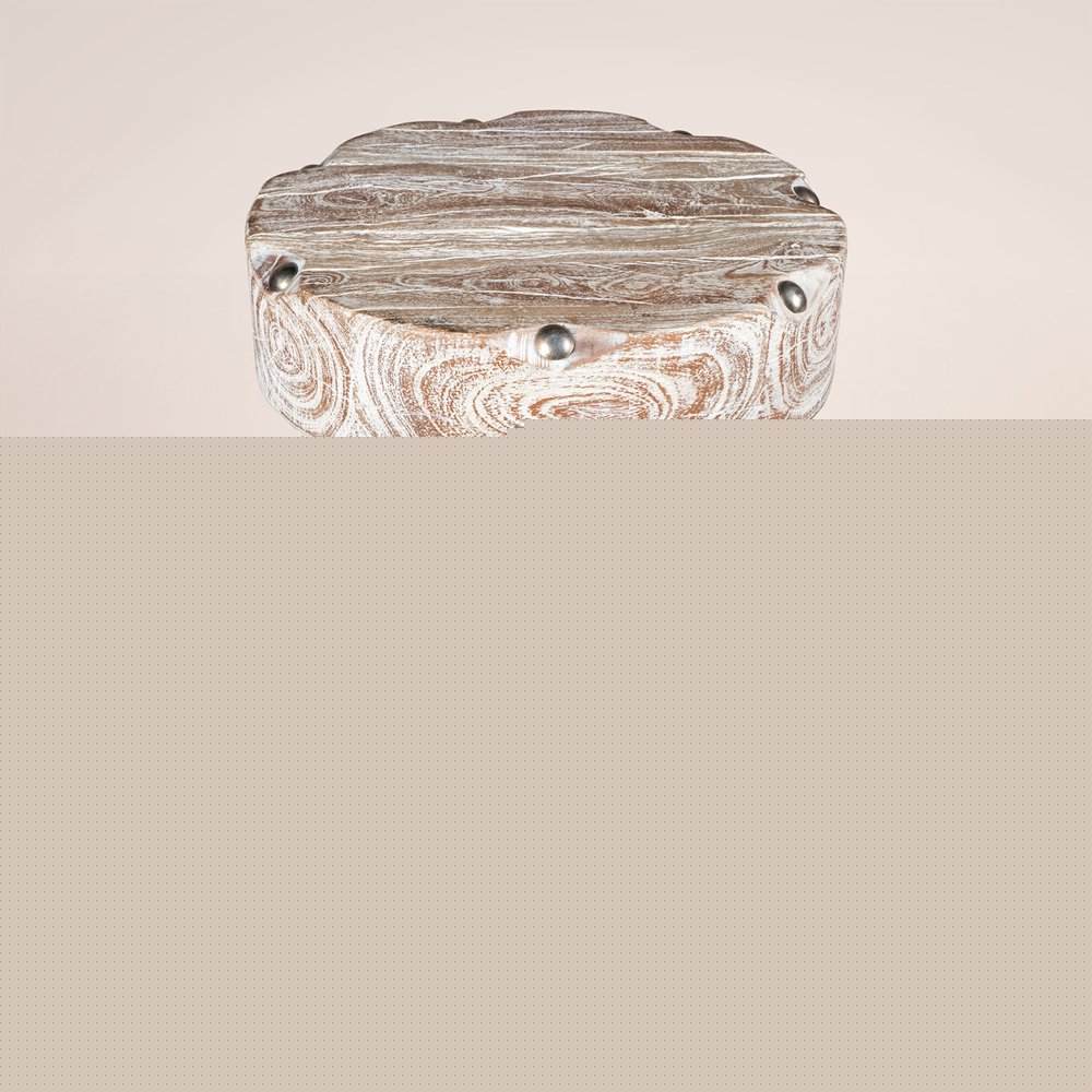 19" White Distressed Solid Wood Round End Table HomeRoots