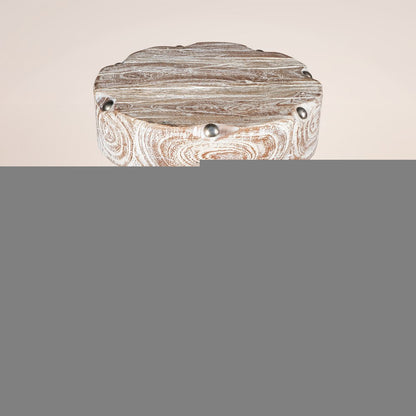 19" White Distressed Solid Wood Round End Table HomeRoots
