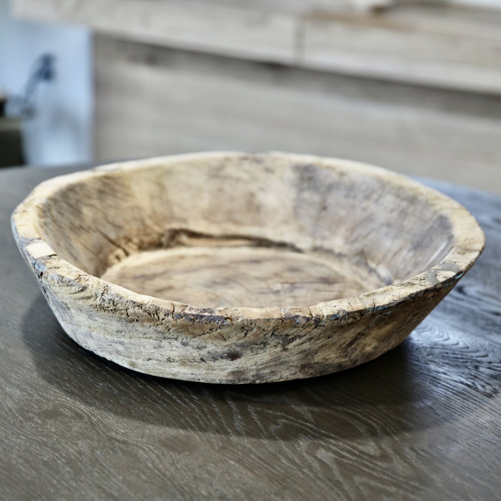 5" Beige Wood Decorative Bowl HomeRoots