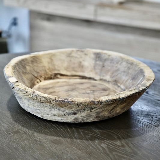 5" Beige Wood Decorative Bowl HomeRoots