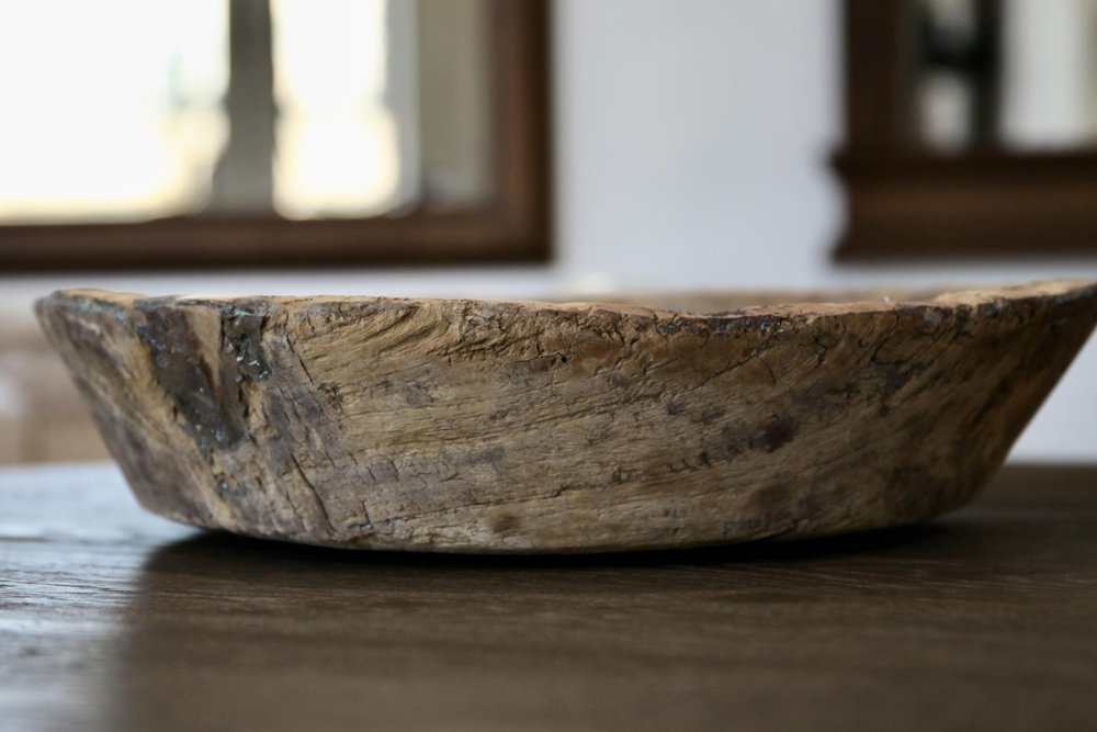 5" Beige Wood Decorative Bowl HomeRoots