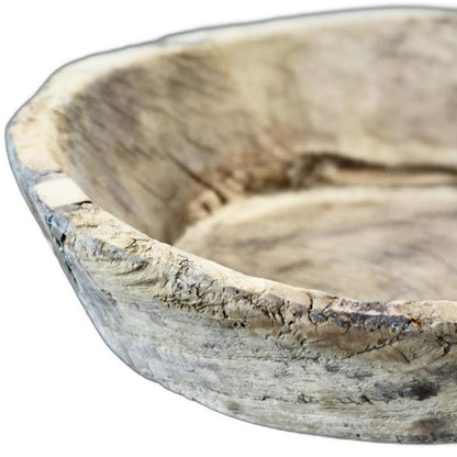 5" Beige Wood Decorative Bowl HomeRoots