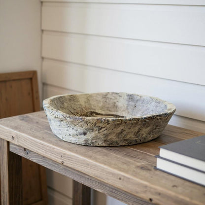 5" Beige Wood Decorative Bowl HomeRoots
