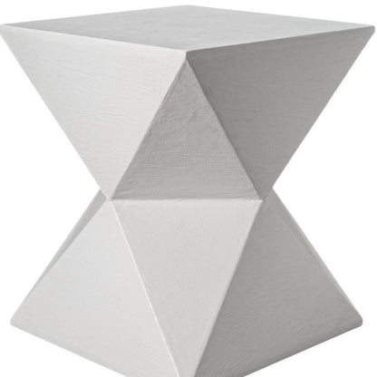 19" Matte White Lime Plaster Square End Table HomeRoots