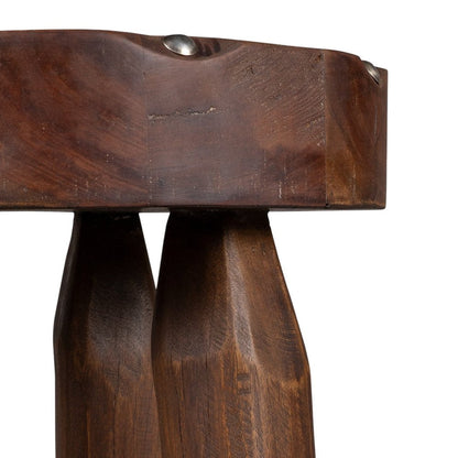 19" Natural Brown Distressed Reclaimed Wood Round End Table HomeRoots