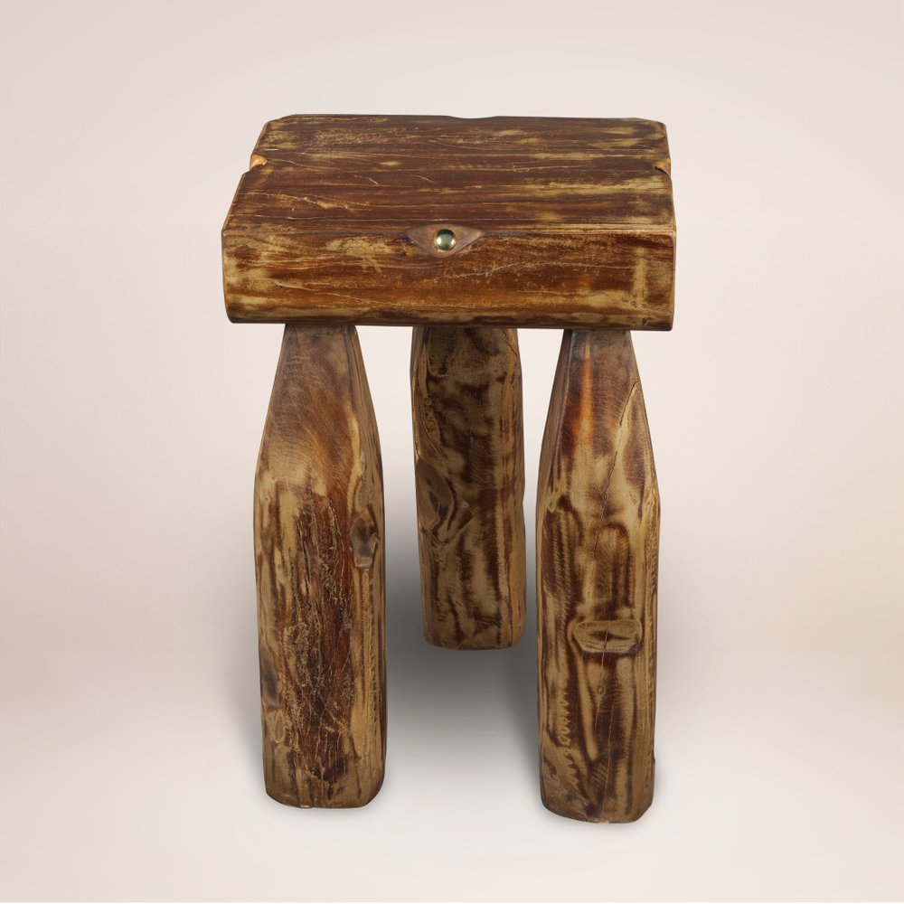 24" Brown Distressed Reclaimed Wood Square End Table — view 8