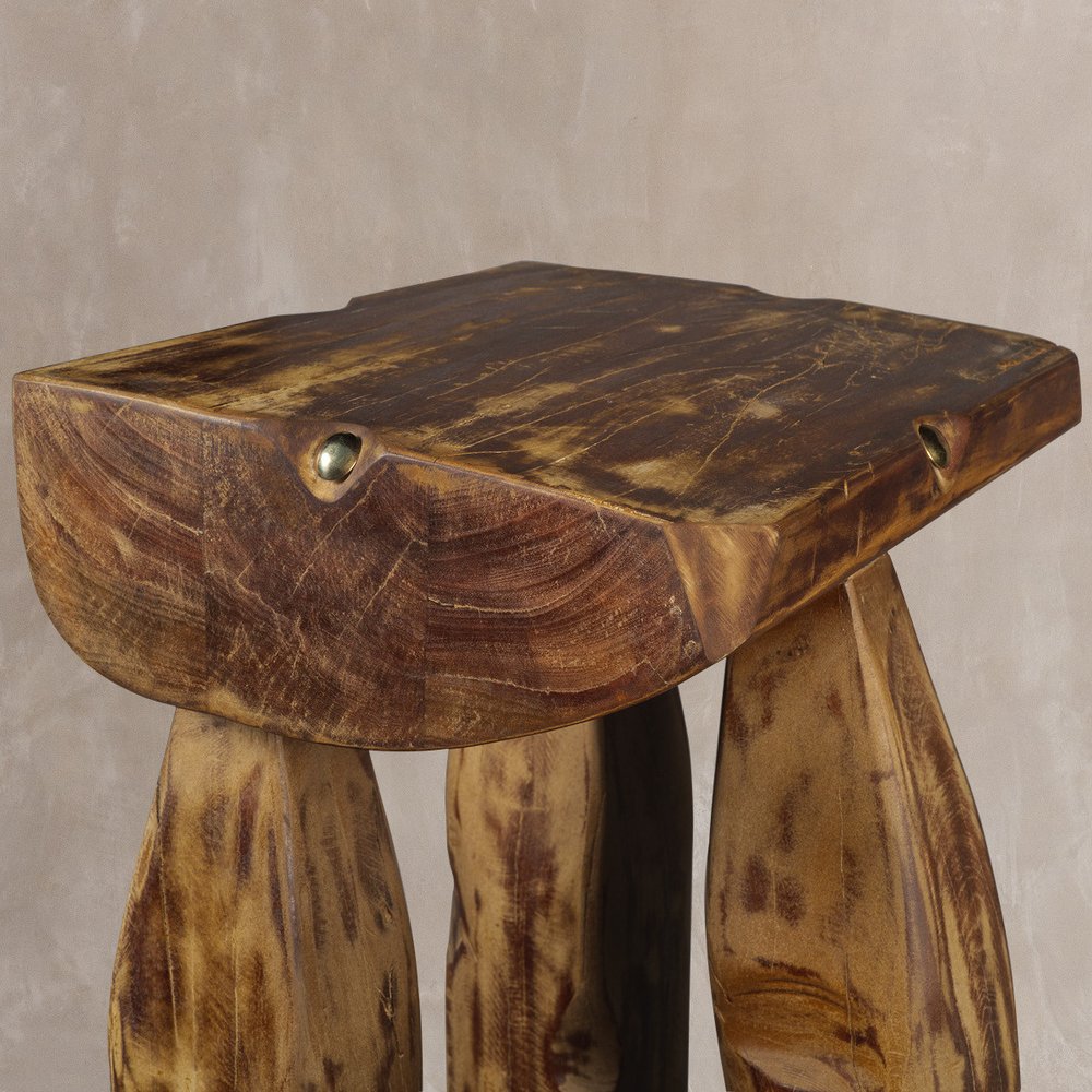 24" Brown Distressed Reclaimed Wood Square End Table HomeRoots