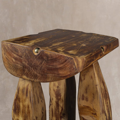 24" Brown Distressed Reclaimed Wood Square End Table HomeRoots