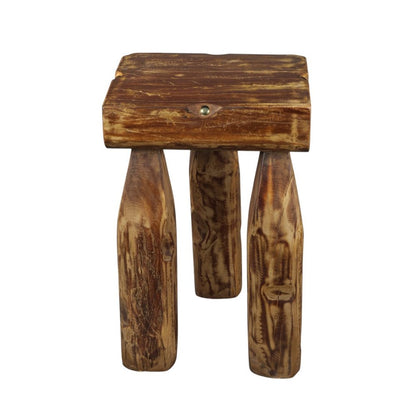24" Brown Distressed Reclaimed Wood Square End Table HomeRoots