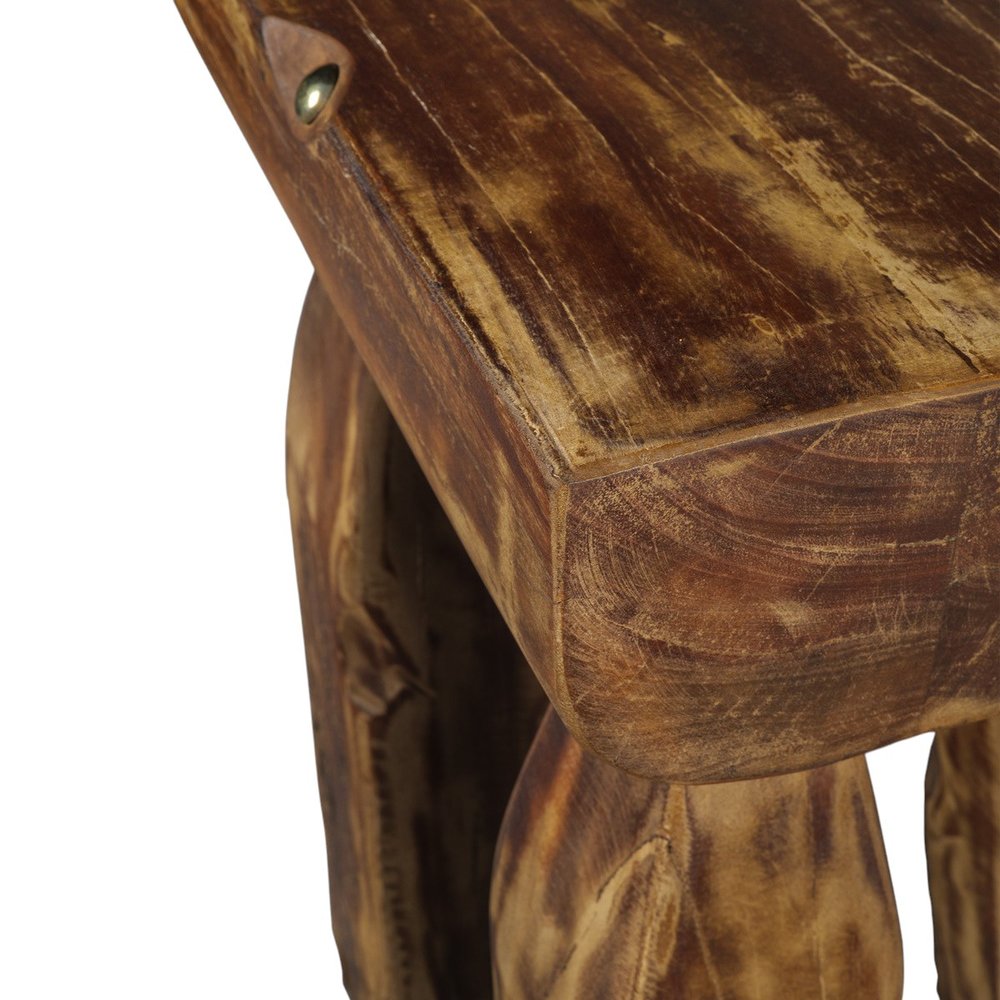 24" Brown Distressed Reclaimed Wood Square End Table — view 6