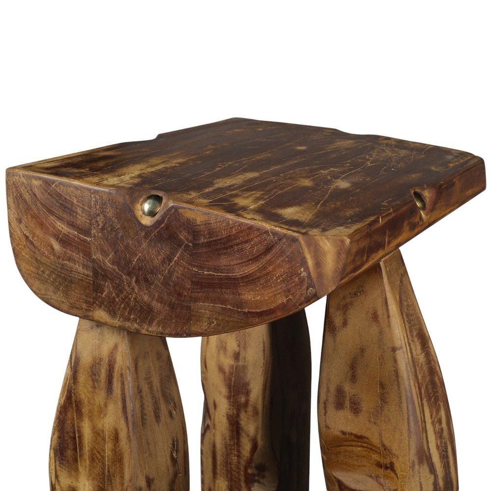 24" Brown Distressed Reclaimed Wood Square End Table HomeRoots