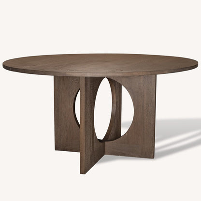60" Natural Solid Wood Pedestal Base Round Top Dining Table HomeRoots