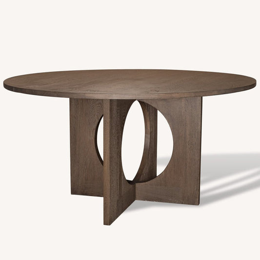 60" Natural Solid Wood Pedestal Base Round Top Dining Table HomeRoots