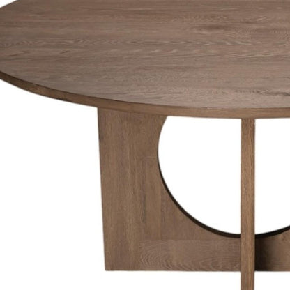 60" Natural Solid Wood Pedestal Base Round Top Dining Table HomeRoots