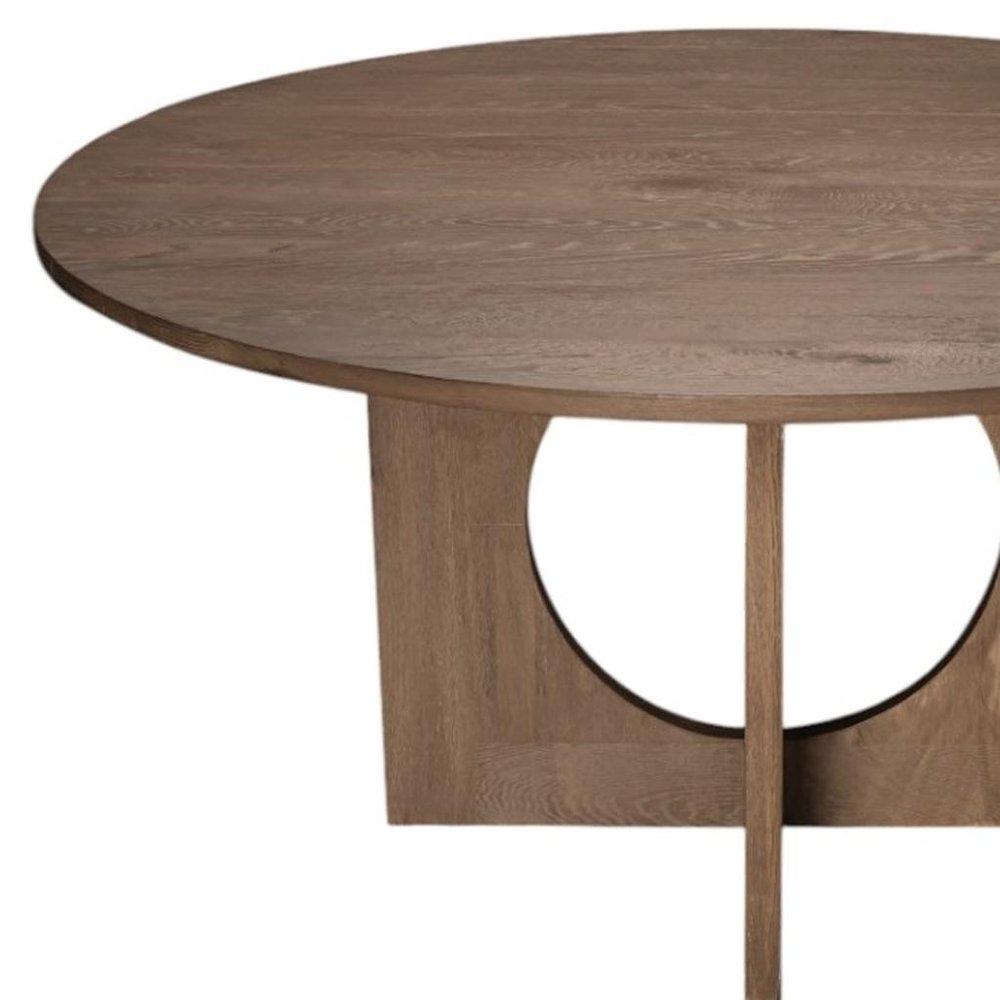 60" Natural Solid Wood Pedestal Base Round Top Dining Table HomeRoots