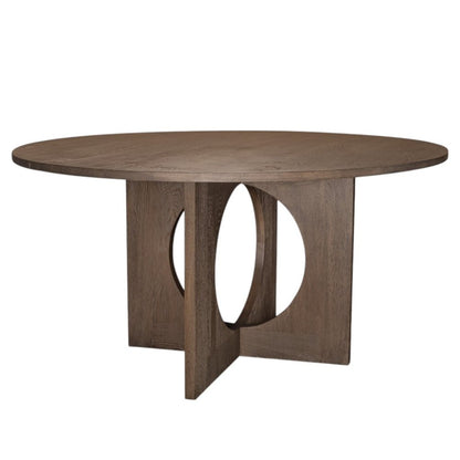 60" Natural Solid Wood Pedestal Base Round Top Dining Table HomeRoots