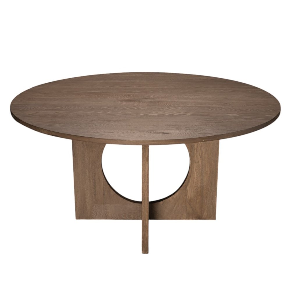 60" Natural Solid Wood Pedestal Base Round Top Dining Table HomeRoots