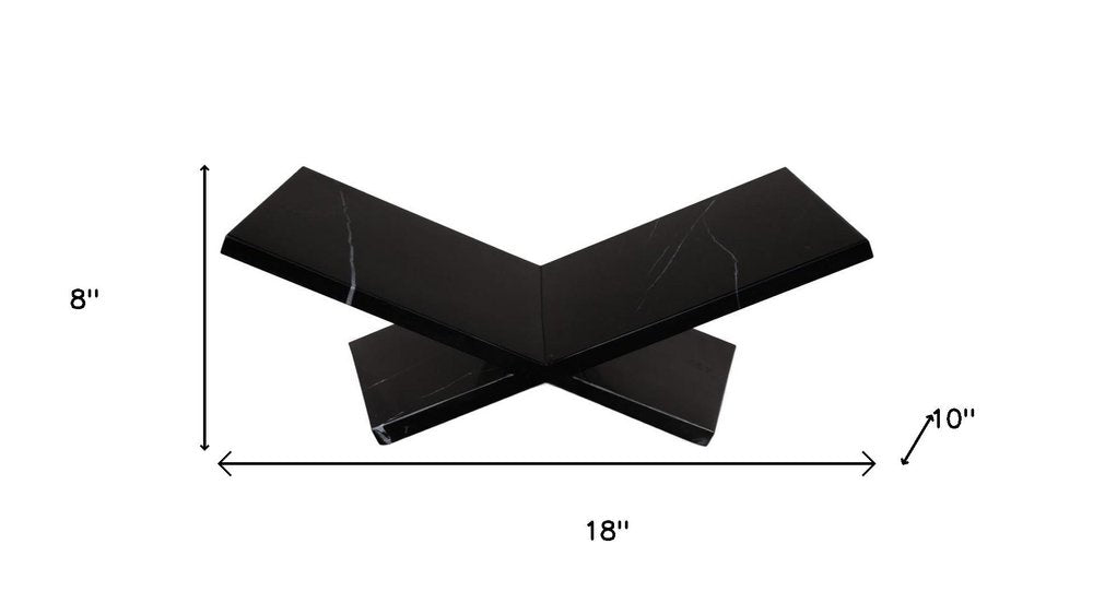 8" Black Marble Tabletop Decorative Bookstand HomeRoots