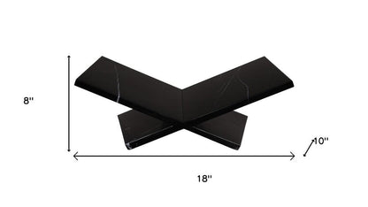 8" Black Marble Tabletop Decorative Bookstand HomeRoots