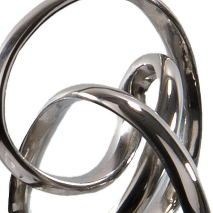 20" Silver And Black Aluminum And Marble Modern Abstract Tabletop Sculpture HomeRoots