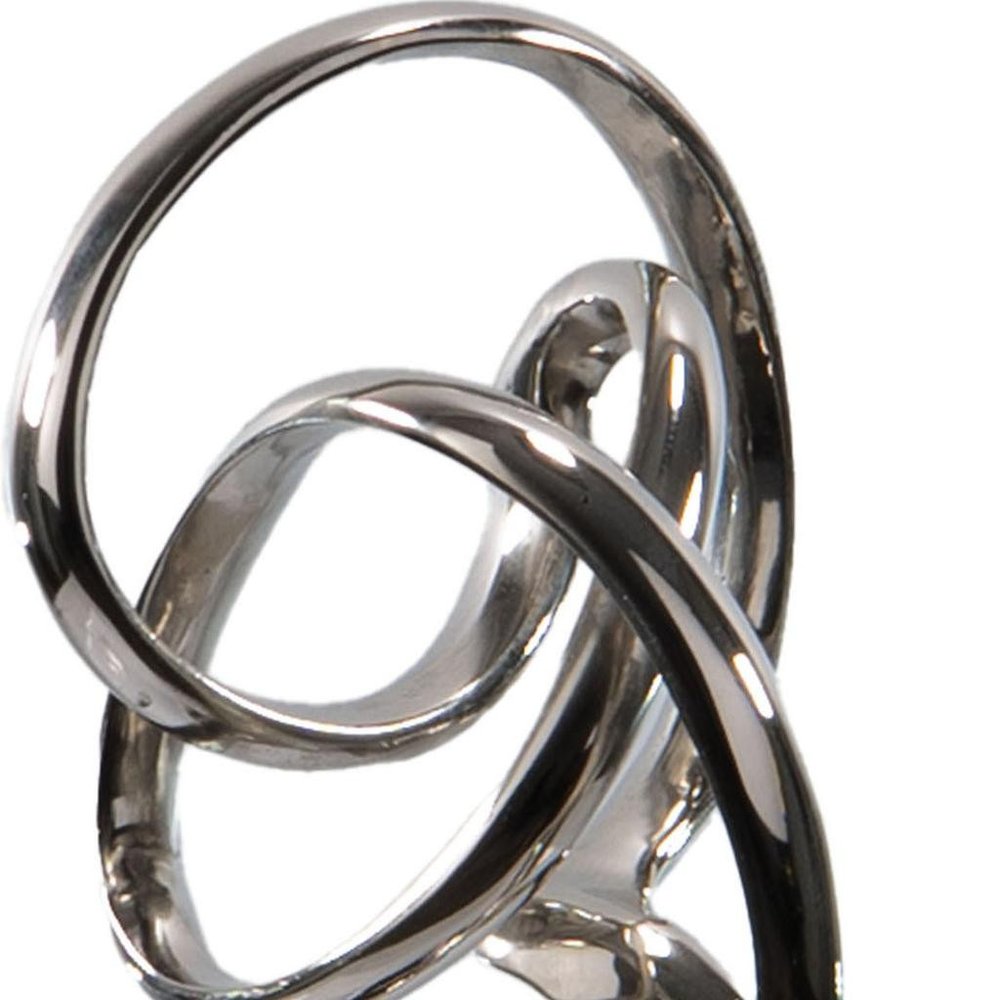 20" Silver And Black Aluminum And Marble Modern Abstract Tabletop Sculpture HomeRoots