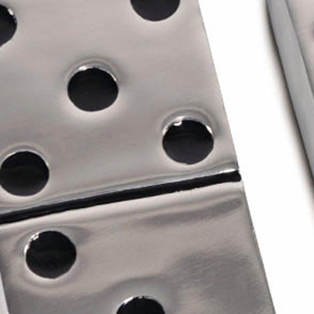 Set of Three Silver And Black Decorative Dominoes HomeRoots